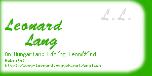 leonard lang business card